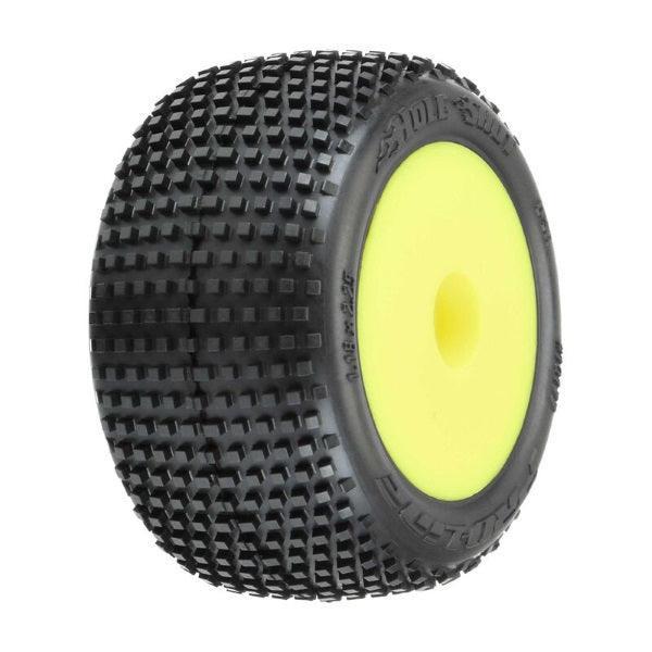 Pro-Line 1/18 Hole Shot Front/Rear Mini-T Tires Mounted 8mm Yellow Wheels (2) - PowerHobby