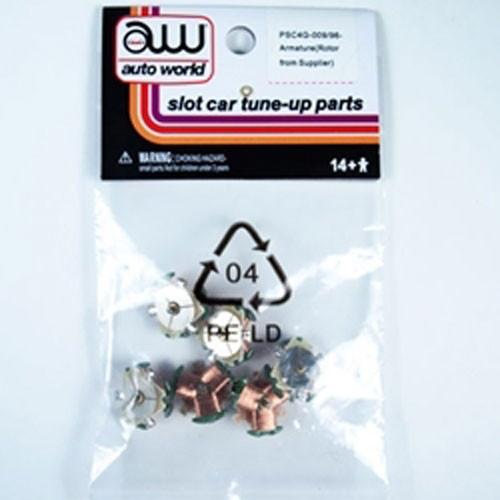 Auto World 4Gear Chassis Tuneup Parts Armature Motor 6pc Ho Slot Car - PowerHobby