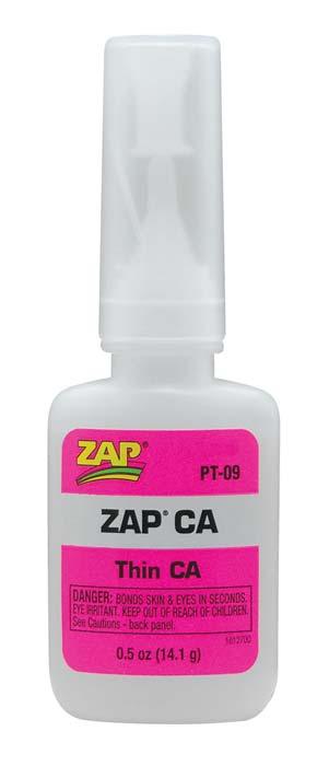 Zap PT09 Adhesives CA Glue Thin 1/2 oz Bottle - PowerHobby