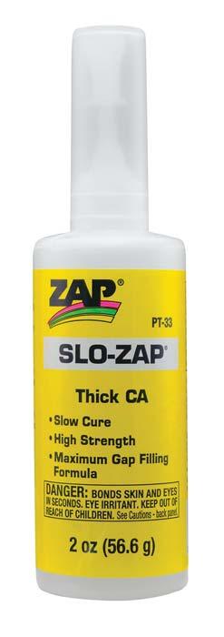 Zap PT33 Adhesives Slo Zap CA Glue 2oz - PowerHobby