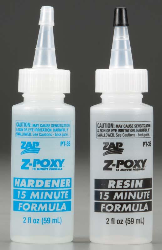 Zap PT35 Adhesives Z-Poxy 15-Minute Hardener & Resin 4 Oz Glue - PowerHobby