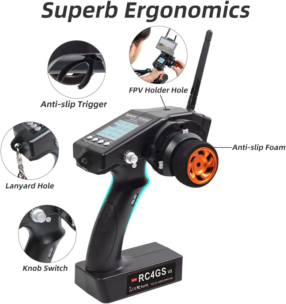 Radiolink RC4GS V3 5 Channels RC Transmitter and R6FG Gyro Receiver - PowerHobby