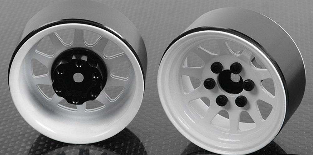 RC4WD Z-W0208 OEM Stamped Steel 1.9" Beadlock Wheels (White) - PowerHobby