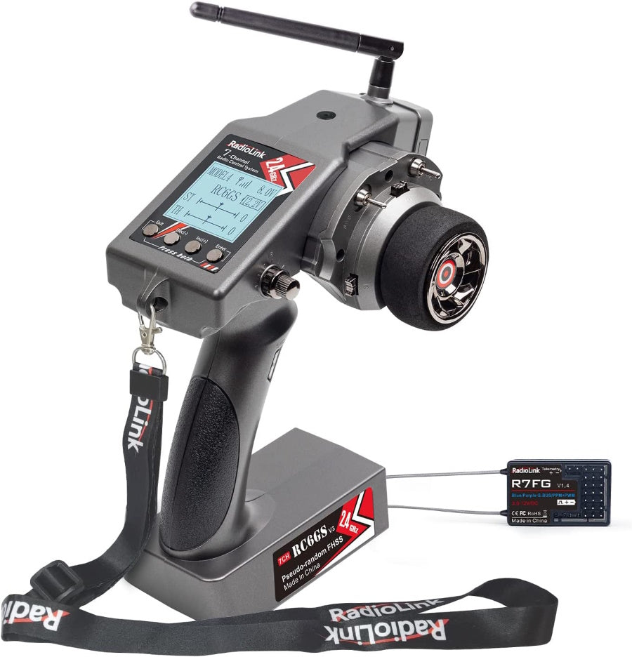 Radiolink RC6GS V3 7 Channels 2.4Ghz RC Transmitter / Radio w Gyro Receiver R7FG - PowerHobby