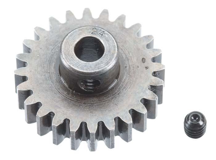 Robinson Racing 1224 5mm Bore Extra Hard Steel Mod 1 Pinion Gear 24T - PowerHobby