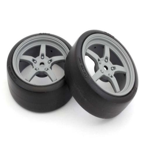 Kyosho KYOFATH705GYD America Premounted Drift Tire FZ02 (2) (5 Spoke Racing) - PowerHobby