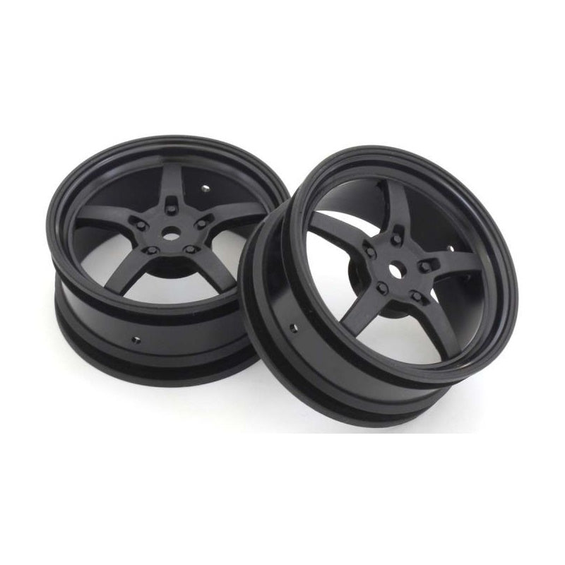 Kyosho KYOFAH705BK 5-Spoke Racing Wheel (Black / 2pcs) FAH705BK - PowerHobby