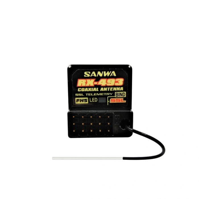 Airtronics RX-493 Sanwa 4-Channel 2.4GHz Waterproof SSL SUR FH5 Receiver Antenna - PowerHobby