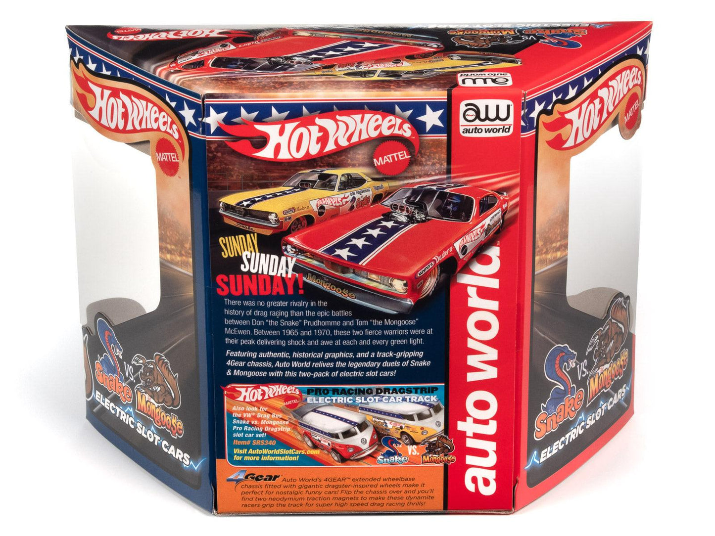 Auto World Hot Wheels Snake VS Mongoose 2 Pack HO Slot Cars for AFX SC2PK001 4Gear - PowerHobby
