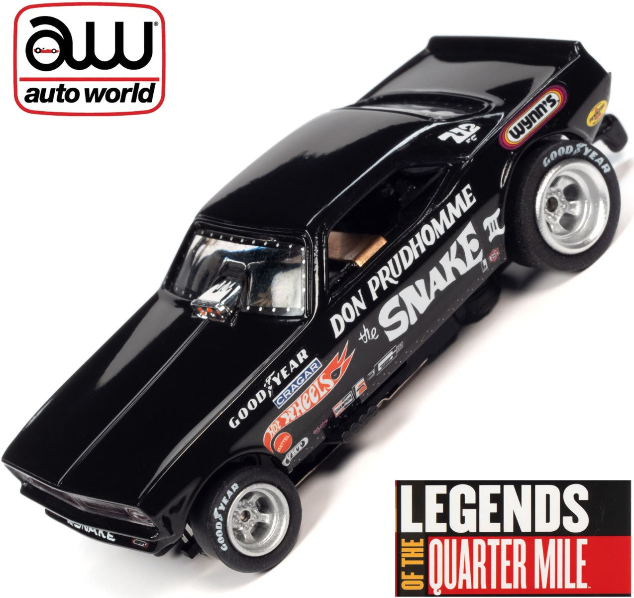 Auto World 4Gear Hot Wheels Plymouth Cuda Don The Snake Prudhomme Funny HO Slot Car - PowerHobby