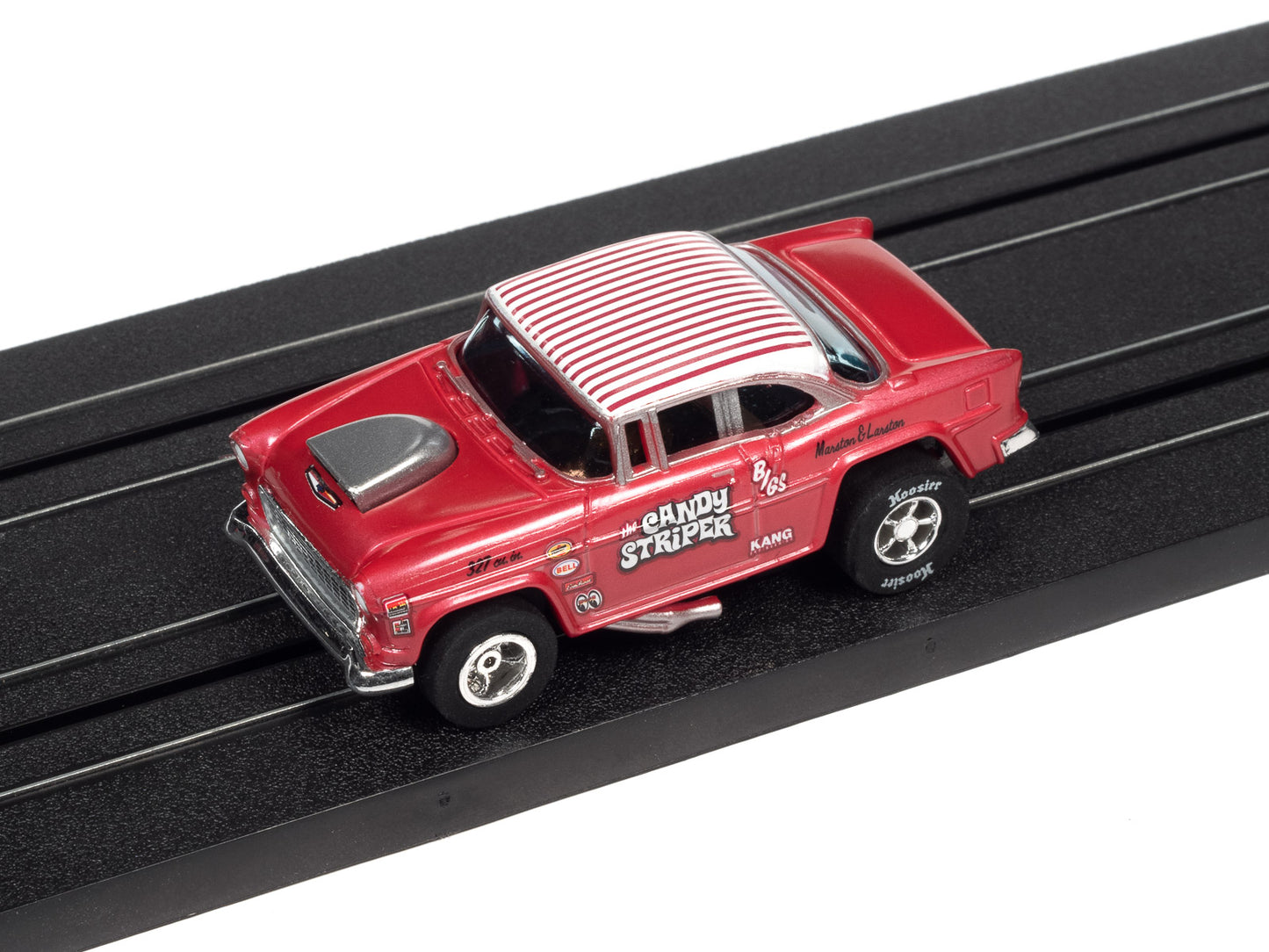 Auto World 1955 Chevy Bel Air Gasser Candy Striper Tribute HO Slot Car SC382 - PowerHobby