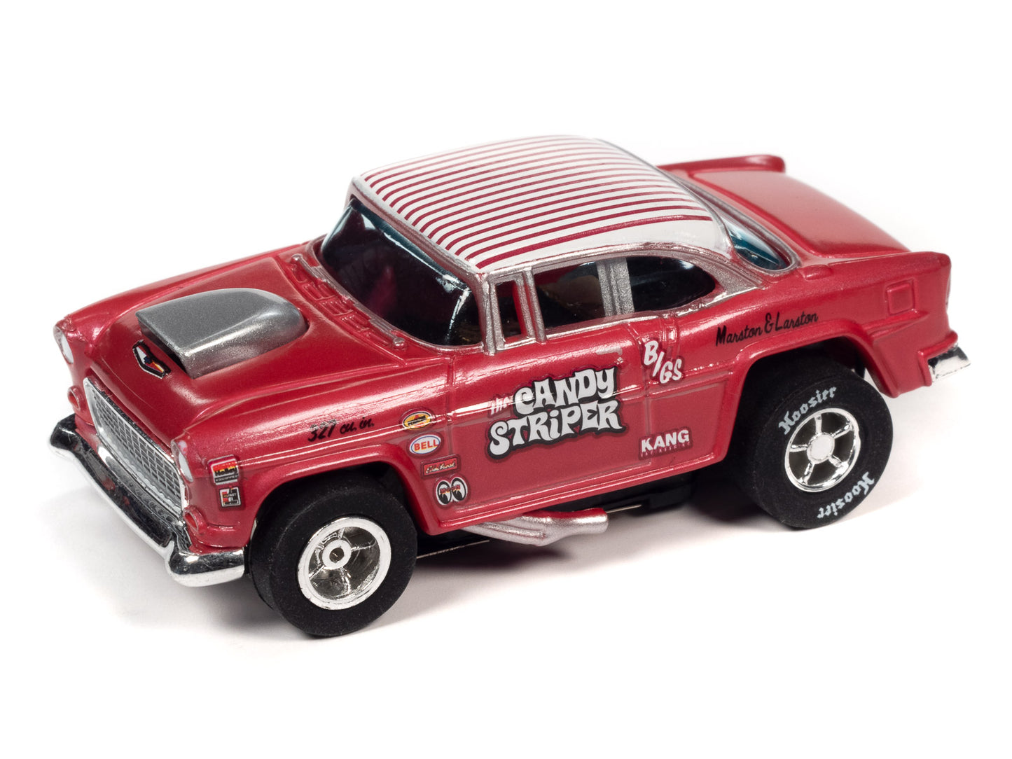 Auto World 1955 Chevy Bel Air Gasser Candy Striper Tribute HO Slot Car SC382 - PowerHobby