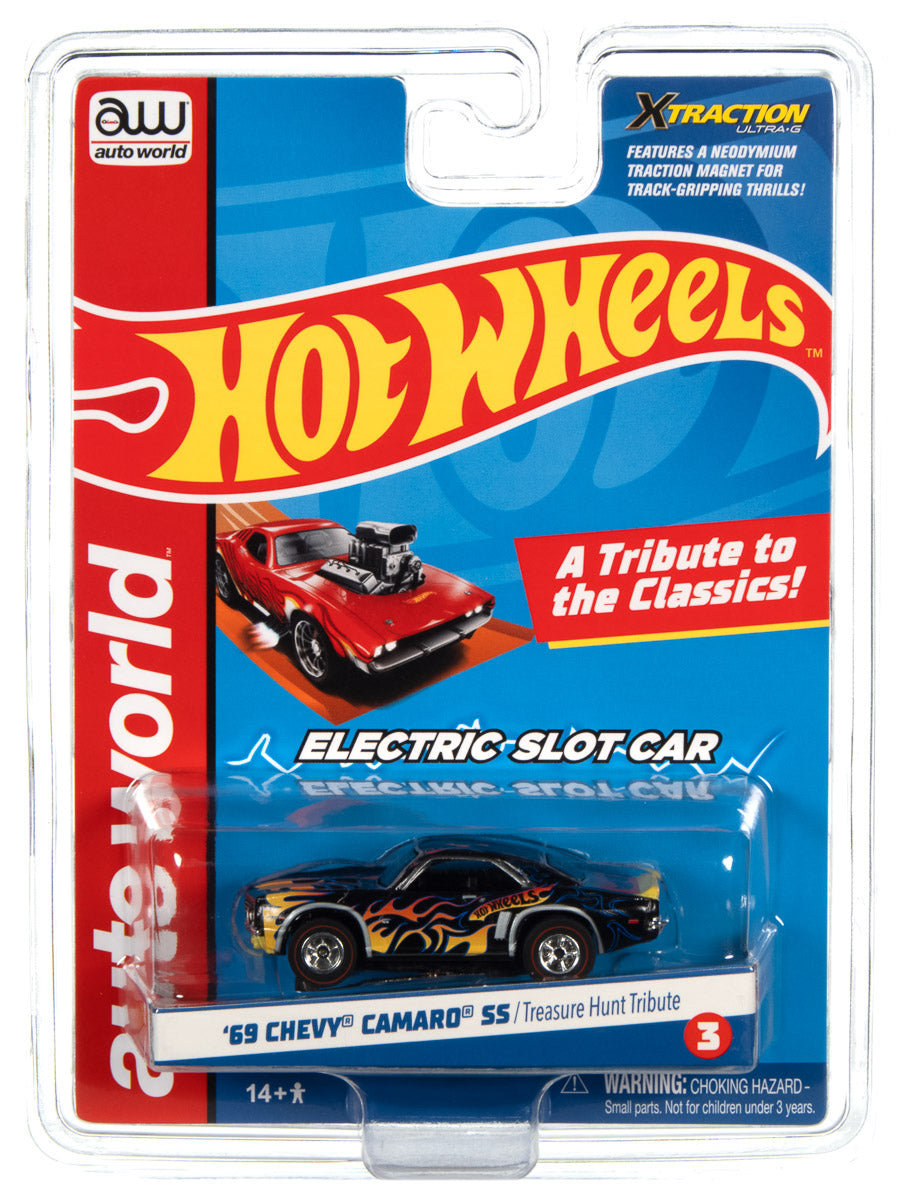 Auto World 1969 Camaro SS Hot Wheels Flames HO Slot Car SC382 - PowerHobby