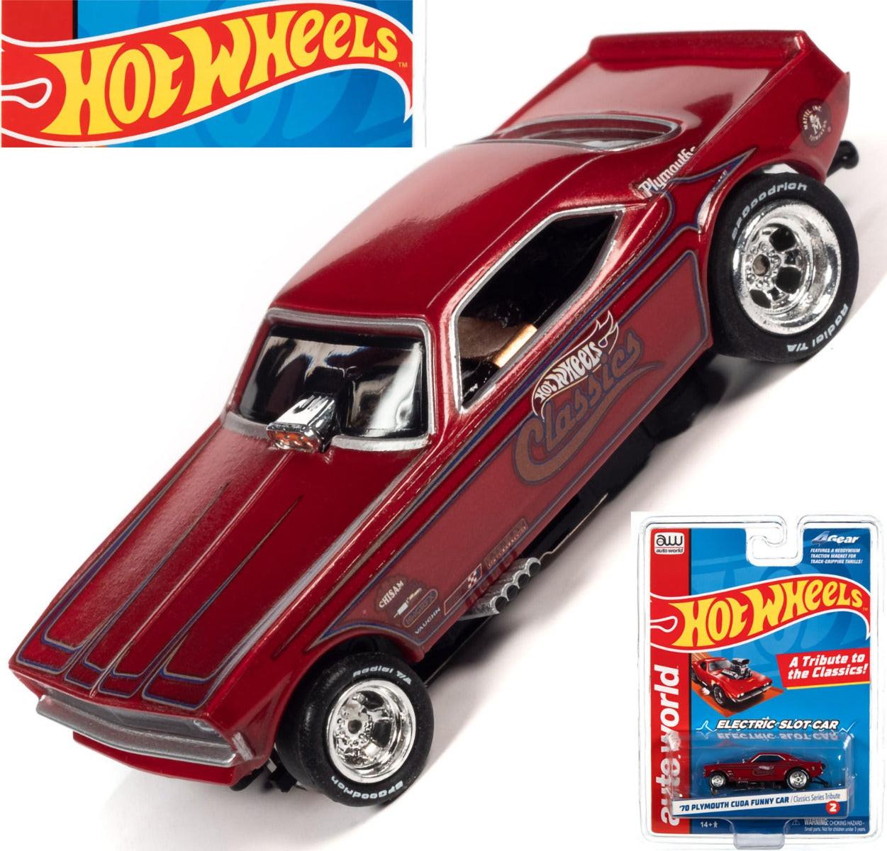 Auto World 1970 Plymouth Cuda Funny Car Hot Wheels HO Slot Car SC382 - PowerHobby