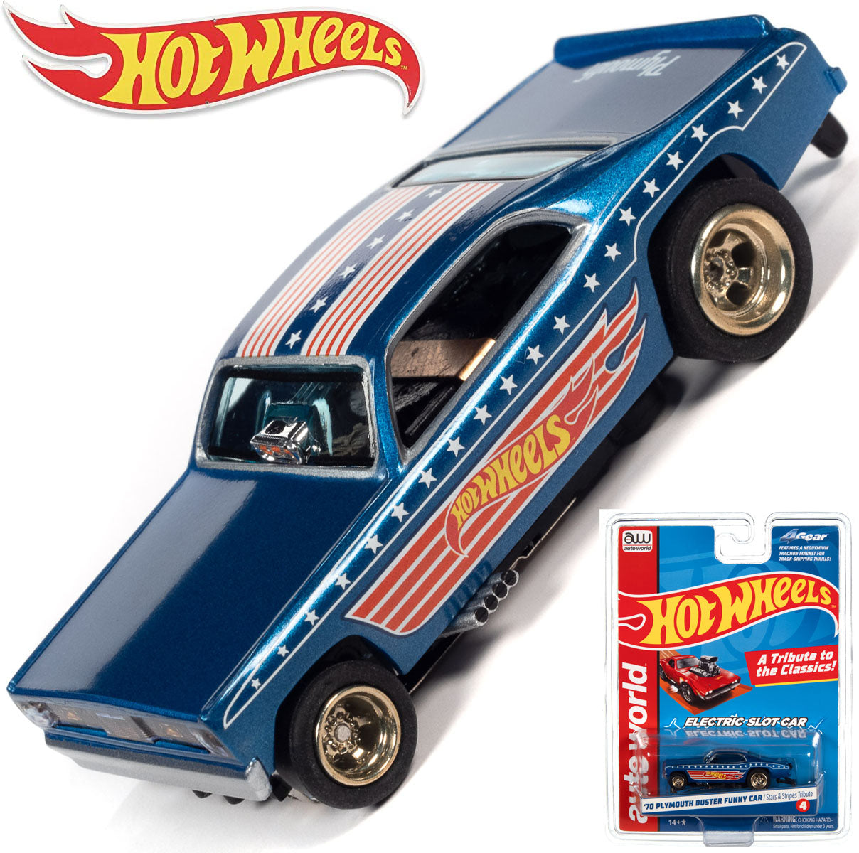 Auto World 1970 Plymouth Duster Funny Car Hot Wheels HO Slot Car SC382 - PowerHobby
