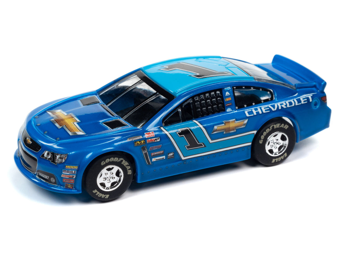 Auto World Super III 2015 Chevy SS Stock Blue Nascar HO Scale Slot Car SC383 - PowerHobby