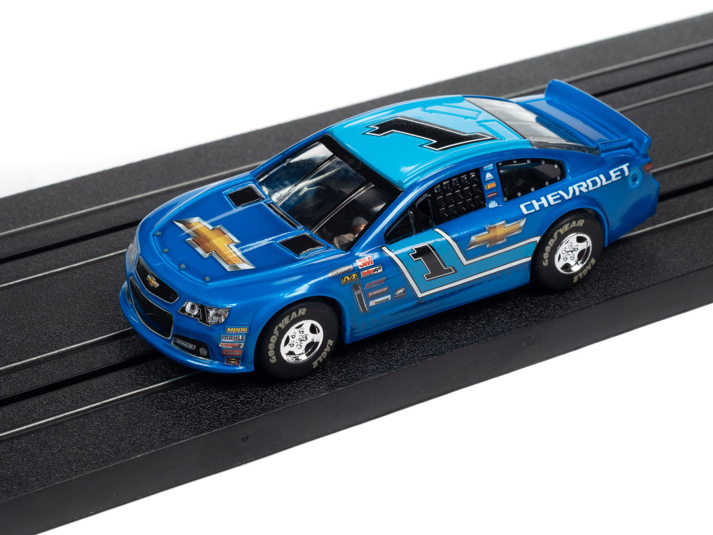 Auto World Super III 2015 Chevy SS Stock Blue Nascar HO Scale Slot Car SC383 - PowerHobby