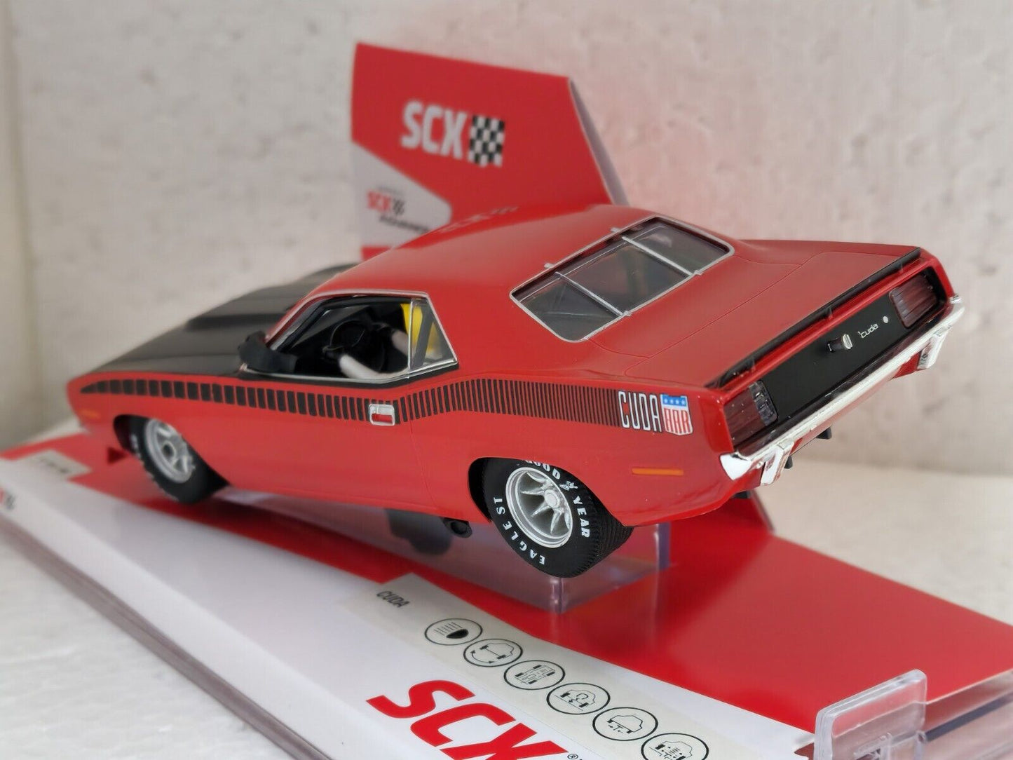 SCX Plymouth Cuda Trans Am Red 1970 Limited Edition for Scalextric Slot Car 1/32 - PowerHobby