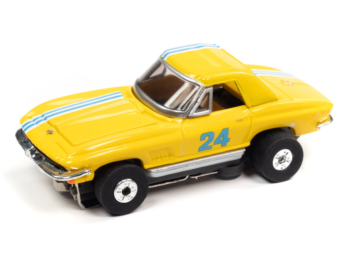 Auto World 1965 Ford Mustang Fastback 1967 Chevy Corvette Thunderjet HO Slot Cars - PowerHobby