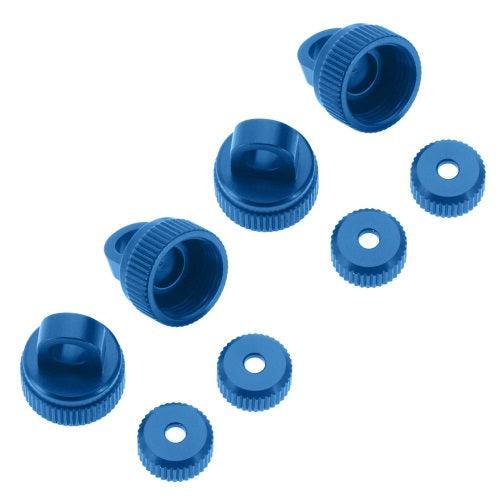 ST Racing Concepts STR330227B Aluminum Upper/Lower Shock Caps Blue - PowerHobby