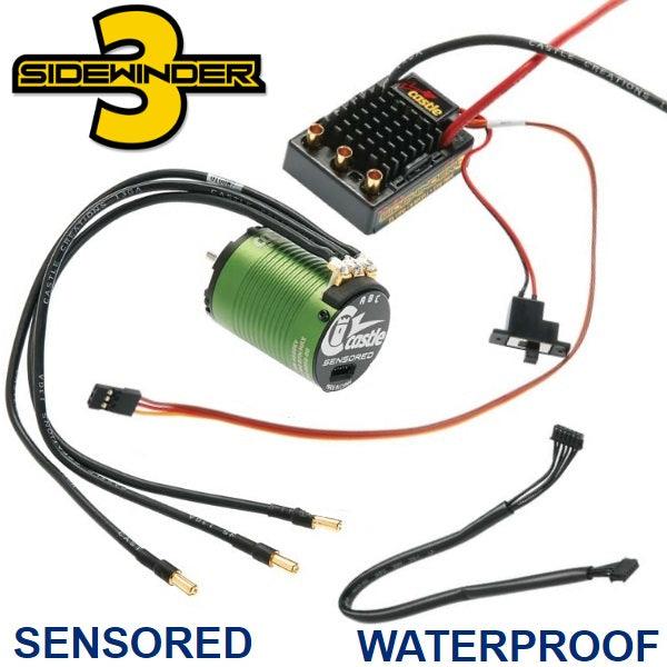 Castle Creations 1/10 SV3 Sidewinder WP ESC w/ 1406-7700KV Motor Combo - PowerHobby