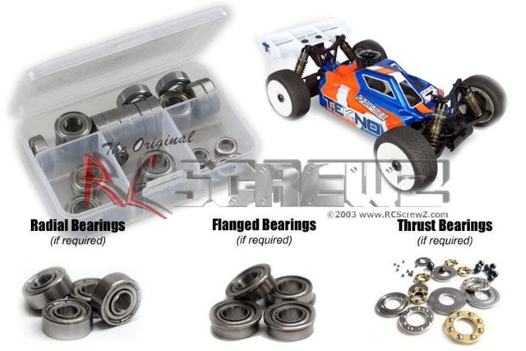RCScrewZ TEK016B Metal Shielded Bearing Kit For Tekno Kit (#TKR8300) - PowerHobby