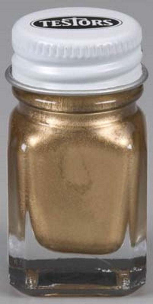 Testors 1144C2 Gold 1/4 oz Carded Glass Jar Enamel Airbrush Paint - PowerHobby