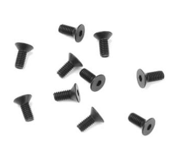 Tekno TKR1301 M2.5x6mm Flat Head Screws (Black 10pieces) EB410 EB48 ET410.2 ET48 - PowerHobby