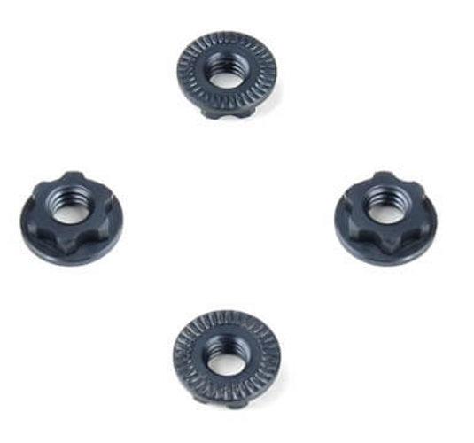 Tekno RC TKR6274 Wheel Nuts (7mm, Serrated, Gun metal ano, M4, 4pieces) EB410 - PowerHobby