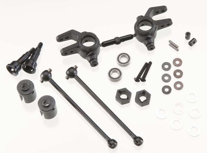 Tekno RC TKR6851X M6 Front Driveshafts & Steering Block Set Stampede/Slash 4x4 - PowerHobby