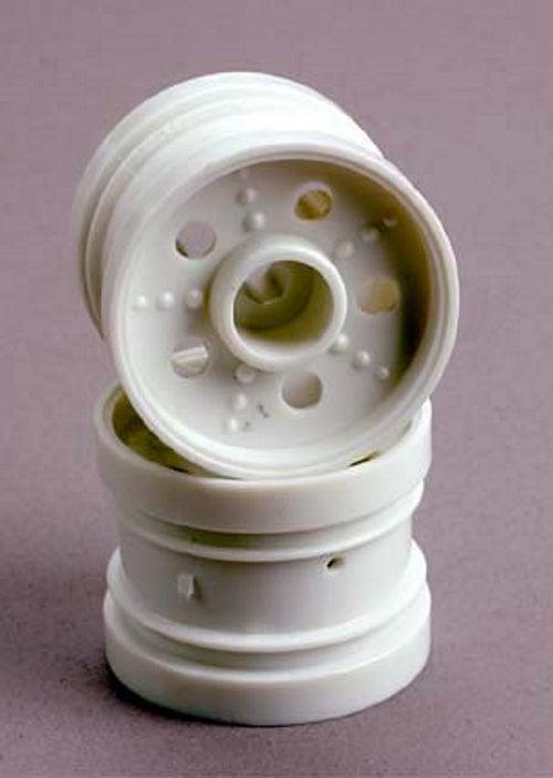 Traxxas 1221 Wheels White (Rear) (2) (Tom Cat) - PowerHobby