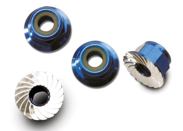 Traxxas 1747R 4mm Aluminum Flanged Serrated Nuts 1/16 E-Revo Slash Summit Rally - PowerHobby