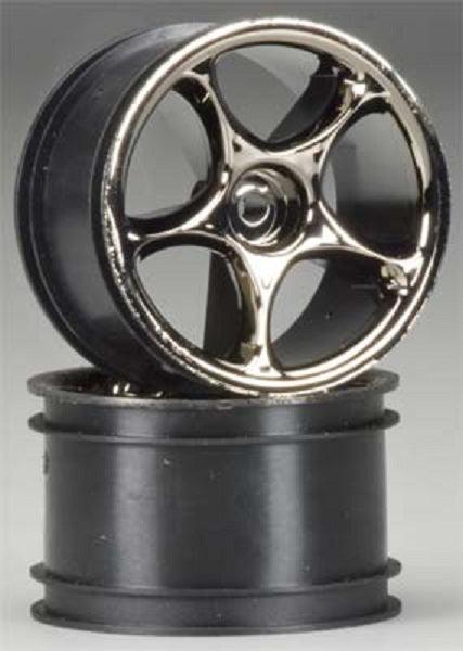 Traxxas 2472A Tracer 2.2" Rear Wheels Black Chrome Bandit (2) - PowerHobby