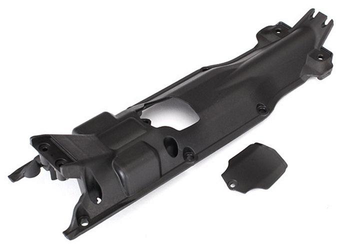 Traxxas 5637X Skidplate Transmission Nylon (Black) /Cover E-Revo - PowerHobby