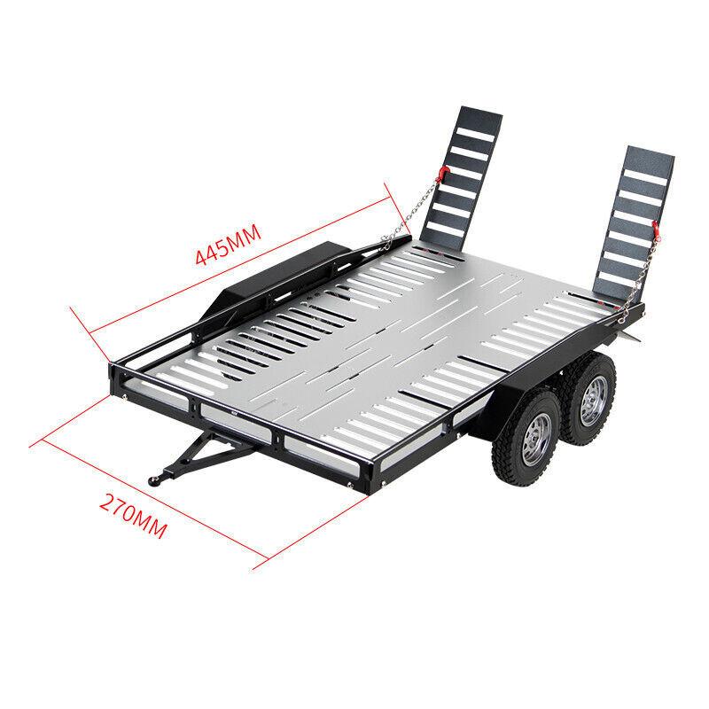 Powerhobby 1/10 CNC Machined Dual Axle Scale Truck Trailer Crawler Silver - PowerHobby