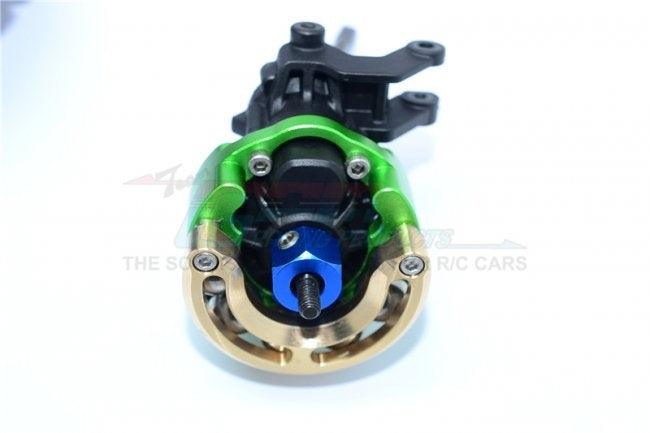 GPM ALUMINUM PENDULUM WHEEL KNUCKLE BRASS LID HEX ADAPTER TRAXXAS TRX-4 BLUE - PowerHobby