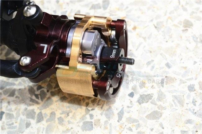 GPM BRASS PENDULUM KNUCKLE WITH ALLOY LID 9MM HEX ADAPTER TRAXXAS TRX-4 BLACK - PowerHobby