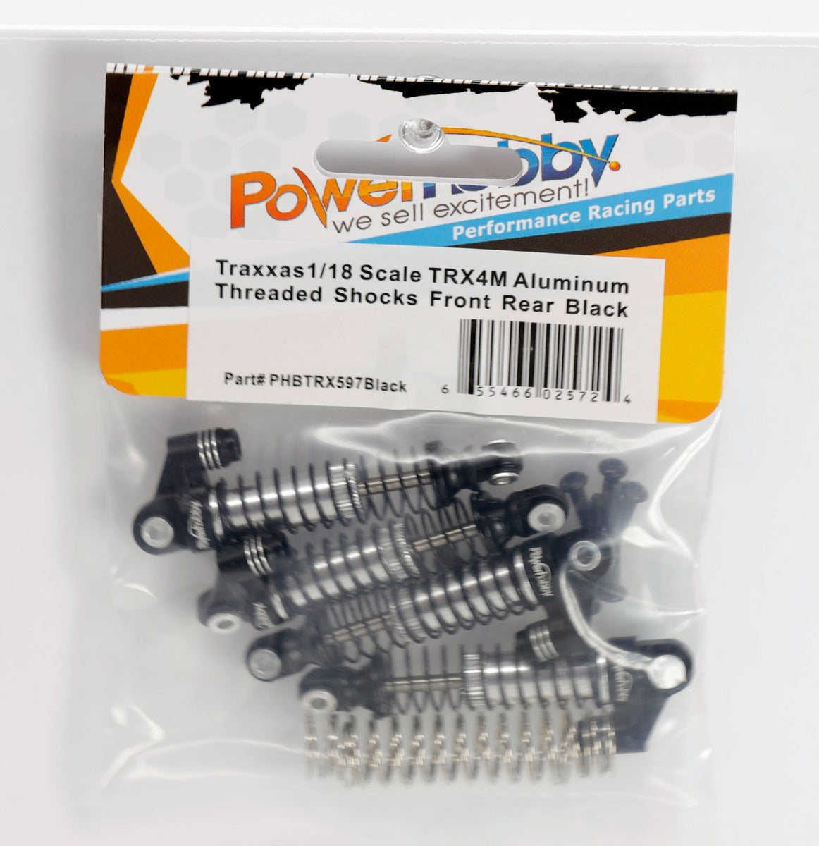 Powerhobby Aluminum 51mm Long Travel Shocks Black FOR Traxxas TRX-4M - PowerHobby