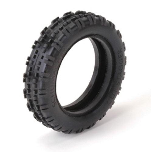 Schumacher U6765 Cut Stagger Green Slim Tires (2) 1/10 Buggy - PowerHobby