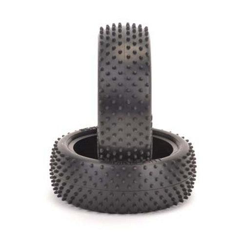 Schumacher U6825 Front Mini Dart Silver Tires (2) 1/10 Buggy - PowerHobby