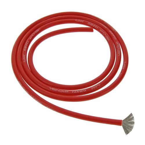 Venom 1745R 12AWG Strand Soft Silicone 1 Meter Wire Red - PowerHobby