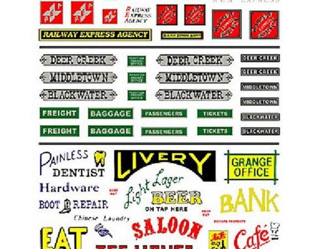 Woodland DT553 Dry Transfer Depot/REA/Advertising Signs - PowerHobby