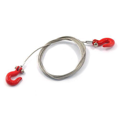 Yeah Racing YA-0373 1/10 RC Rock Crawler Accessories Steel Wire Rope w/Hook - PowerHobby