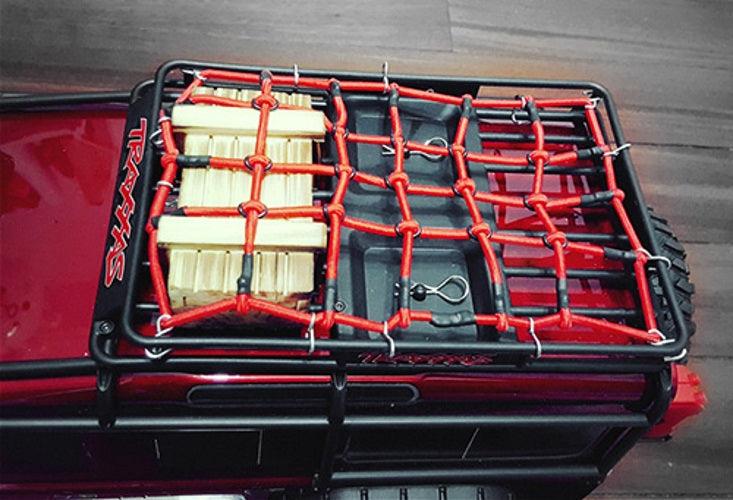 Yeah Racing 1/10 RC Crawler Scale Accessory Luggage Net 200mm x 110mm Red - PowerHobby