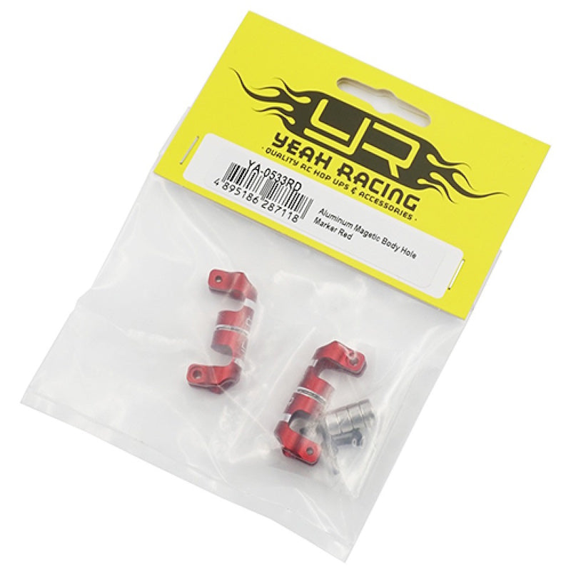 Yeah Racing YA-0533RD Aluminum Magnetic Body Hole Marker Kit (Red)