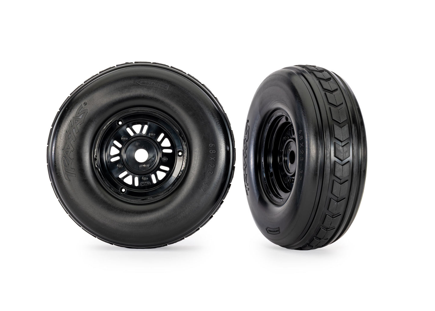 Traxxas 10972 3.2" Funco Black Front Wheels & Arrow Tires (2).