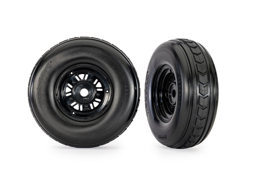 Traxxas 10972 3.2" Funco Black Front Wheels & Arrow Tires (2).