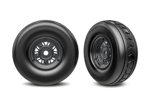 Traxxas 10972-BLKC 3.2" Funco Black Chrome Front Wheels & Arrow Tires (2).