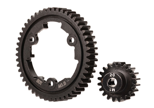 Traxxas 6450 Spur Gear 50T (Machined Hardened Steel) Wide-Face 20T PINION 5MM
