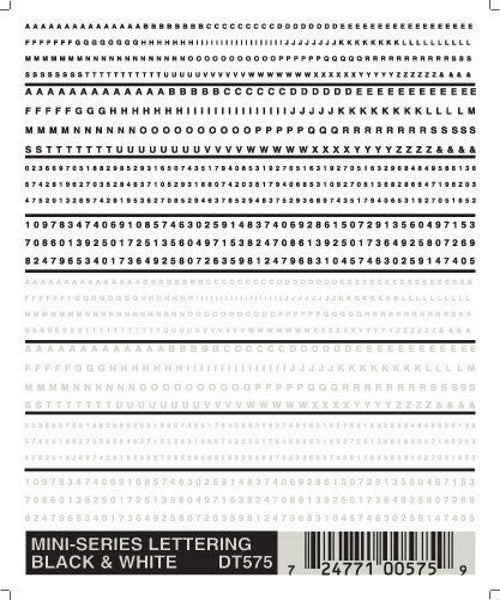 Woodland Scenics DT575 Lettering Black & White Train Decal Sheet.